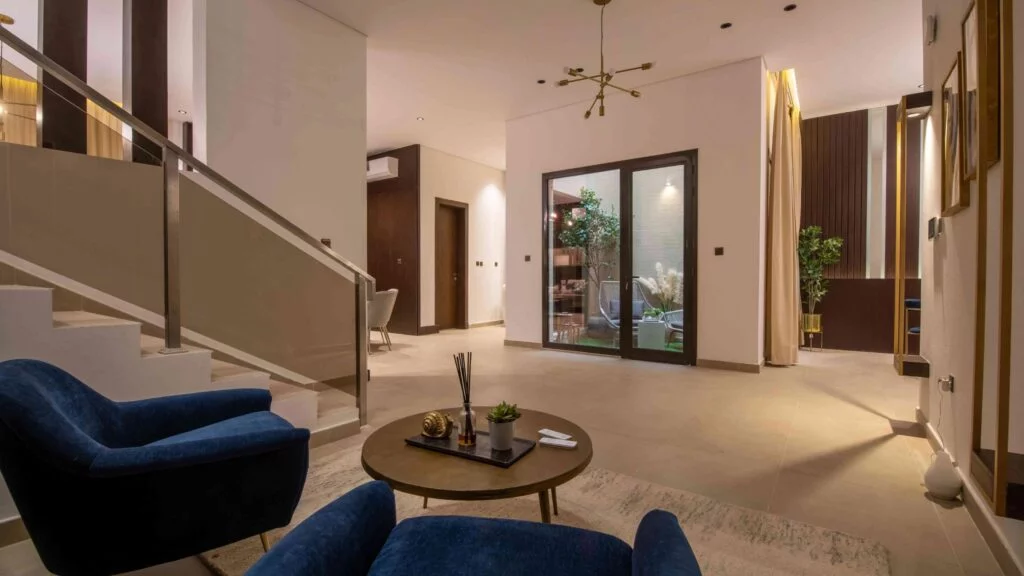 تصميم صالة فلل فاخرة في فيلا أوركيد - فلل كيان هيلز للبيع